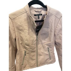 Blush Pink Faux Leather Jacket